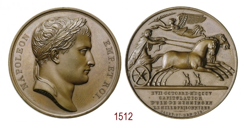 Capitolazione di Ulm e Memmingen, 1805, Parigi op. Andrieu & Jaley, Æ 37,99g. Ø4...