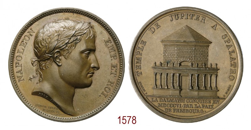 Conquista della Dalmazia 1806, Parigi op. Droz & Brenet, Æ 32,78g. Ø40,5mm. [3,4...