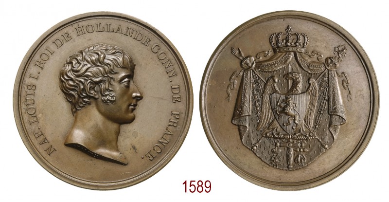 Luigi Napoleone Re d'Olanda, 1806, Utrecht op. George, Æ 53,62g. Ø49,2mm. [3,8mm...