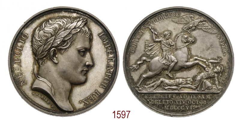 Battaglia di Iena, 1806, Parigi op. Andrieu, AR 36,44g. Ø40,6mm. [3,2mm. NEAPOLI...