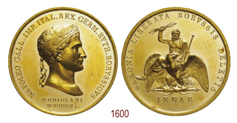 Battaglia di Iena, 1806, Milano op. Manfredini, Oro 62,77g. Ø40,5mm. [3,9mm. NAP...