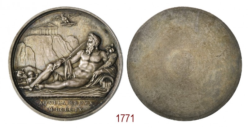 Annessione di Roma alla Francia, 1809, Parigi op. Andrieu, AR 14,77g. Ø41,11mm. ...