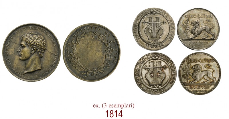 1)       Premio del Liceo di Novara, 1809, Milano op. Vassallo, Æ 28,59g. Ø43,9m...