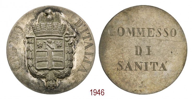 Commesso di Sanità 1813, Milano, AR 20,6g. Ø46,0mm. [2,5mm. Distintivo. REGNO D'...