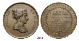 Morte di Josephine Beauharnais, 1763-1814 (ca. 1870), Parigi op. C.T. , Æ 49,65g. Ø51,1mm. [3,8mm. JOSEPHINE IMP• ET REINE Busto a d. diademato, nel t...