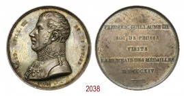 Imperatore Federico Guglielmo III di Prussia visita la zecca di Parigi, 1814, Parigi op. Gayrard, AR 36,85g. Ø40,6mm. [3,4mm. FRED•GUILL•III ROI DE PR...