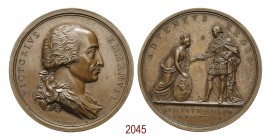 Ritorno di Vittorio Emanuele I a Torino, 1814, Torino op. Lavy, Æ 72,11g. Ø52,3mm. [4,7mm. Come precedente. Bramsen 1538. Julius 3210. Essling 1472. T...