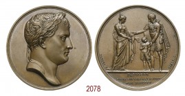 Seconda abdicazione di Napoleone, 1815, Parigi op. Brenet, Æ 34,85g. Ø40,8mm. [3,6mm. Anepigrafo, testa laureata di Napoleone a d. Rv. Napoleone in ab...
