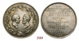 Entrata degli alleati a Parigi 1815, Dresda op. Loos, AR 13,73g. Ø36,5mm. [1,5mm. BLUCKER WELLINGTON Busti di fronte in corona di lauro, in basso, LOO...