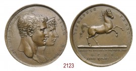 Arrivo della regina Giulia Maria, moglie di Giuseppe Napoleone, a Napoli, 1808, Napoli, Æ 31,71g. Ø41,5 mm. [3,3mm. Come la precedente. D'Auria 76. Ri...