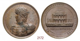 Gioacchino Murat per la costruzione dell'Osservatorio 1812, Napoli op. Jaley & Catinacci, Æ 138,53g. Ø61,1mm. [6,9mm. Come precedente. Bramsen 1180. J...