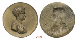 Maria Luigia d'Austria a Parma 1815, op. Donaldi, Æ 9,08g. Ø39,6mm. [1,5mm. Placchetta. Anepigrafe, busto diademato e togato di Maria Luigia a d. Essl...