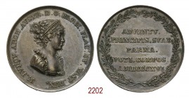 Ingresso di Maria Luigia d'Austria a Parma 1816, Parma op. Vighi, Æ 23,11g. Ø36,8mm. [3,7mm. M• LVDOV• ARCH• AVSTR• D•G• PARM• PLAC• ET• VAST• DVX• Bu...