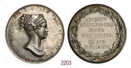 Ingresso a Parma di Maria Luigia d'Austria il 20 aprile 1816, Parma op. Santarelli, AR 29,92g. Ø41,2mm. [3,3mm. op. Santarelli, M• LVDOV•ARCH•AVSTR•D•...