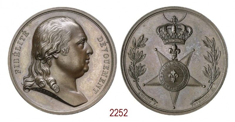 Luigi XVIII, Decorazione del Giglio, 1816, Parigi op. Andrieu, Æ 38,77g. Ø40,8mm...