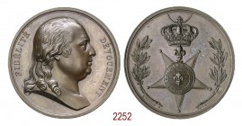 Luigi XVIII, Decorazione del Giglio, 1816, Parigi op. Andrieu, Æ 38,77g. Ø40,8mm. [3,9mm. FIDÉLITÉ – DÉVOUMENT busto a d., nel troncato ANDRIEU F• Rv....