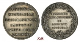 Visita alla zecca di Milano di Ranieri Arciduca d'Austria, 1816, Milano op. Manfredini, AR 24,91g. Ø37,1mm. [2,6mm. RAINERIVS/ CAES• PRICEPS/ ET/ ARCH...