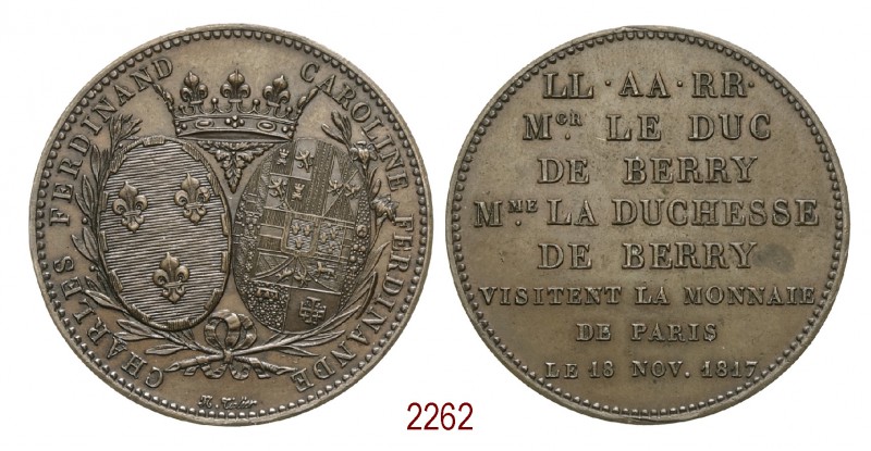 Visita del Duca e della Duchessa di Berry alla Zecca di Parigi 1817, Parigi op. ...