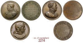1)       Omaggio a Jacques Étienne Joseph Alexandre MacDonald (1765-1840), Duca di Taranto. 1825, Parigi op. Dieudonnè, Æ 56,23g. Ø50,9mm. [3,2mm. J•E...