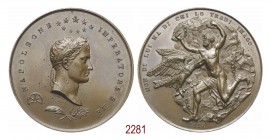 Napoleone a Sant’Elena, 1816, Milano, Æ 205,05g. Ø76,3mm. [6,4mm. NAPOLEONE IMPERATORE E RE Testa laureata a d. di Napoleone, sopra corona ovale di ci...