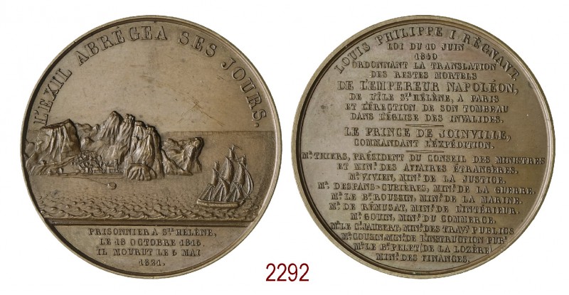 Traslazione agli invalidi delle spoglie di Napoleone, 1840, Parigi, Æ 60,89g. Ø5...