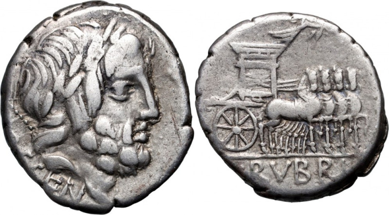 Roman Republic, L. Rubrius Dossenus 87 BC, Denar, Rome Weight 3,93 g, 18 mm. Wag...