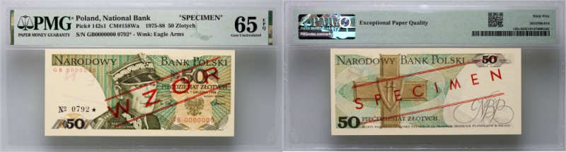 PRL, 50 złotych 1.12.1988, WZÓR, No. 0792, seria GB Numer 0000000.
Reference: M...