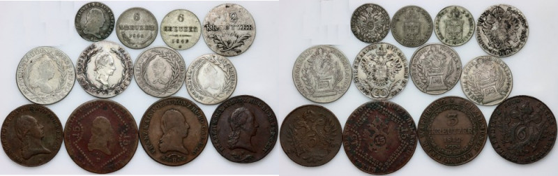 Austria / Hungary, set of coins from 18th-19th century, (12 pieces)