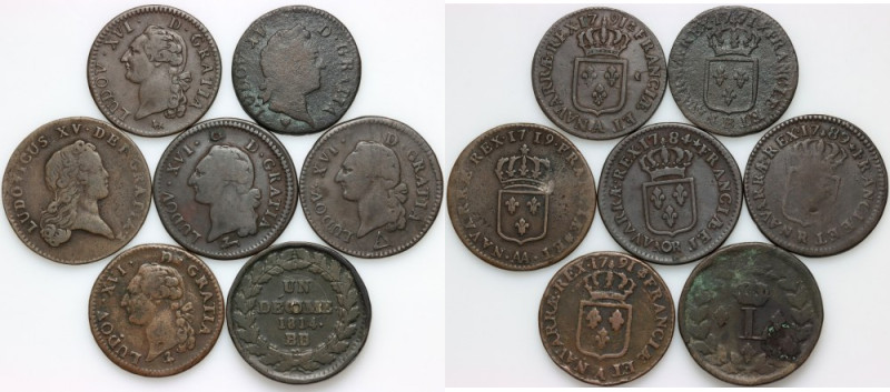France, 18th century coin set, (7 pieces)