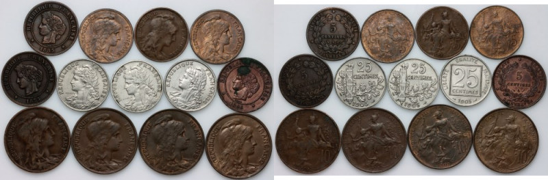 France, set of coins from the 19th-20th centuries, (13 pieces)