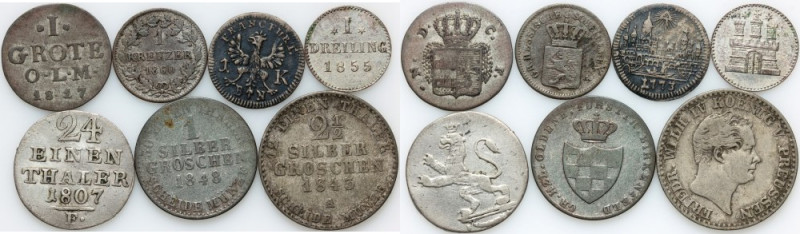 Germany, set of coins from 1773-1860, (6 pieces) Weight total 9,57 g. Waga (łącz...