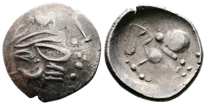 Lower Danube Tribes, Uncertain tribe. 2nd-1st Century BC. AR Tetradrachm (23mm, ...