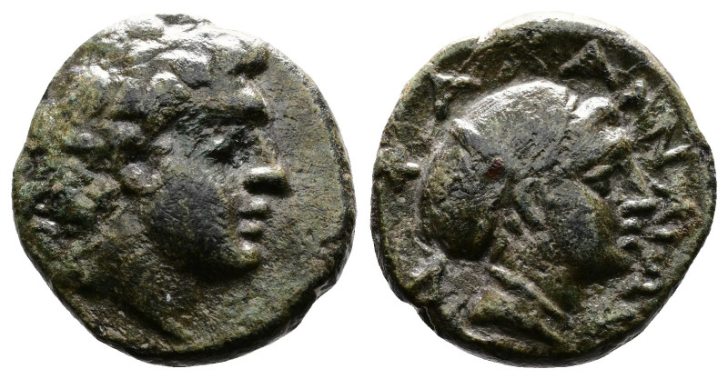 Thessaly, Phalanna, mid 4th Century BC. AE Trichalkon (17 mm, 4,69 g.). Youthful...