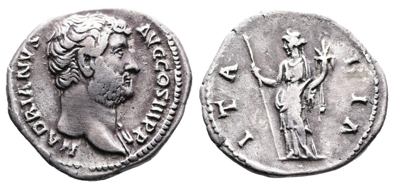 Hadrian, 117-138 AD. AR Denarius (19 mm, 3,12 g.). Rome, circa 130-133 AD. HADRI...
