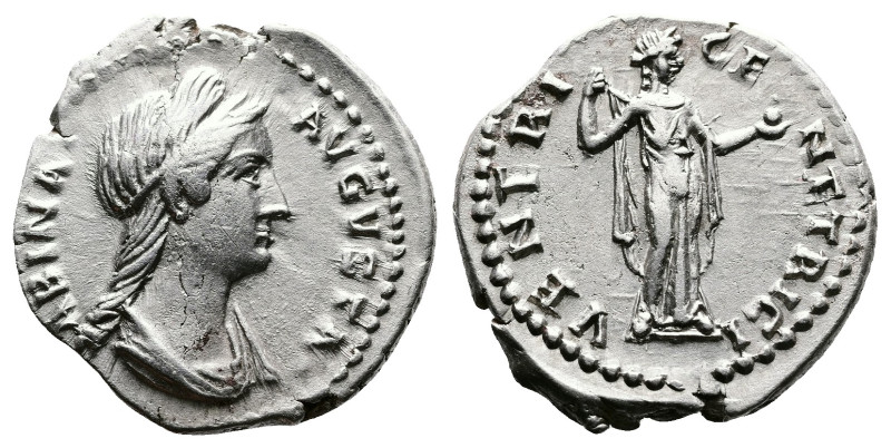 Sabina, 128-137 AD. AR Denarius. (18 mm, 3,16 g.). Rome, 137 AD. SABINA AVGVSTA,...