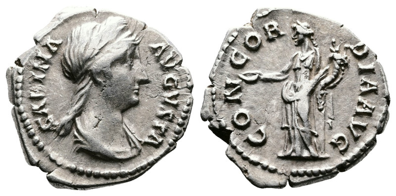 Sabina, 128-136/7 AD. AR Denarius (18 mm, 3,31 g.), Rome, 136-137 AD. SABINA AVG...
