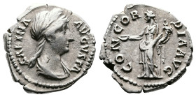 Sabina, 128-136/7 AD. AR Denarius (18 mm, 3,31 g.), Rome, 136-137 AD. SABINA AVGVSTA Diademed and draped bust of Sabina to right. Rev. CONCORDIA AVG C...