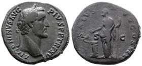 Antoninus Pius. 138 - 161 AD. AE Sestertius (33 mm, 23,87 g.). Rome, 151-152 AD. ANTONINVS AVG PIVS P P TR P XV, laureate head of Antoninus Pius right...
