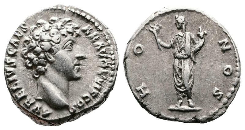 Marcus Aurelius as Caesar. 139 - 161 AD. AR Denarius. (18 mm, 3,52 g.). Rome, st...