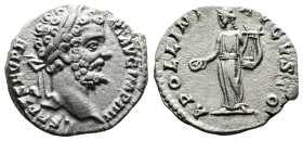 Septimius Severus, 193-211 AD. AR Denarius ( 19 mm, 2,50 g.). Rome, 194-195 AD. L SEPT SEV PERT AVG IMP IIII, laureate head of Septimius Severus to ri...