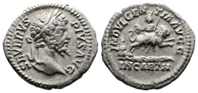 Septimius Severus, 193-211. Denarius (20 mm, 3,09 g.). Rome, 203. SEVERVS PIVS AVG Laureate head of Septimius Severus to right. Rev. INDVLGENTIA AVGG ...