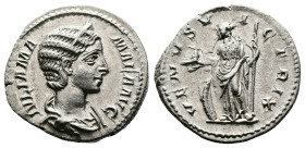 Julia Mamaea, 222-235 AD. AR Denarius (19 mm, 3,01 g.). Rome, 231 AD. IVLIA MAMAEA AVG Diademed and draped bust of Julia Mamaea to right. Rev. VENVS V...