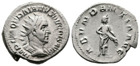 Trajan Decius, 249-251 AD. AR Antoninianus. (22 mm, 4,44 g.). Rome. IMP C M Q TRAIANVS DECIVS AVG, radiate, draped and cuirassed bust of Trajan Decius...