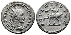 Trajan Decius, 249-251 AD. AR Antoninianus. (22 mm, 4,44 g.). Rome. IMP C M Q TRAIANVS DECIVS, radiate, draped and cuirassed bust of Trajan Decius to ...