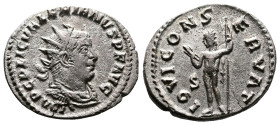 Valerian I, 253-260 AD. AR Antoninianus (22 mm, 3,31 g.). Rome, 257 AD. IMP C P LIC VALERIANVS P F AVG Radiate, draped and cuirassed bust of Valerian ...