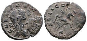 Gallienus, 253 - 268 AD. AE Antoninianus. (23 mm, 3,45 g.). Rome, 260-268 AD. GALLIENVS AVG, radiate head of Gallienus right. Rev. SOLI CONS AVG, Pega...
