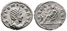 Salonina, 254-268 AD. AR Antoninianus (22 mm, 3,58 g.). Colonia Agrippinensis, 257-258 AD. SALONINA AVG, diademed and draped bust to right, set on cre...
