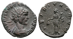 Quintillus, 270 AD. AE Antoninianus (20 mm, 2,86 g.). Siscia. IMP C M AVR CL QVINTILLVS AVG Radiate, draped, and cuirassed bust of Quintillus to right...