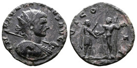 Aurelianus, 270-275 AD. AE Antoninianus (20 mm, 2,57 g.). Siscia, end 271 – autumn 272 AD. IMP AVRELIANVS AVG Bust of Aurelianus to right, radiate, dr...
