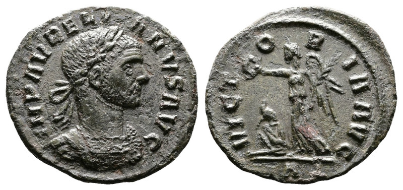 Aurelian, 270-275 AD. AE Denarius. (19 mm. 2,13 g.). Rome. IMP AVRELIANVS AVG, l...